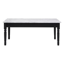 Marble Top Coffee Table, Elegant Decorative Table For Livingroom, Carved Legs Display Table For Bedroom
