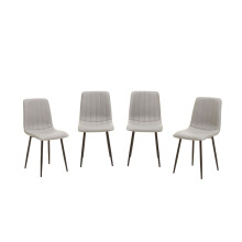 Set of 4 Grey Dining Chairs, High Quality Kitchen Chair, Back Support Fabric Chair, Easy to Clean Chair