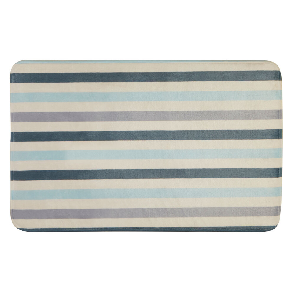 Premier Housewares Bath Mats Non Slip Colourful Bath Mat Stylish Stripe Design Rectangular Shaped Mats For Bathroom With Soaking Ability 80 x 50 x 1