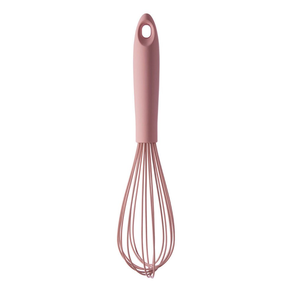Premier Housewares Hand Whisk Manual Non-Stick Hand Wish Heat Resistant  Hand Wisker Pastel Pink Non Scratch Whisk For Mixing With Hanging Loop