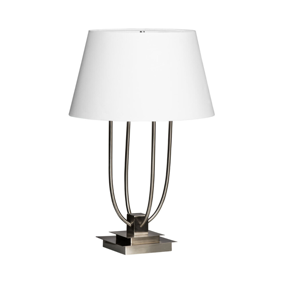 Premier Housewares Adjustable Satin Nickel Finish Table Lamp/ Led Office Reading Lamp/ W45 X D45 X H68cm.