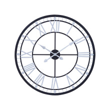 Premier Housewares Wall Clock Wooden Clocks For Living Room Silver Roman Numbers Kitchen Clocks Wall Contemporary Clocks For Bedrooms 80 x 4 x 80