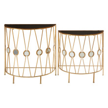 Stylish Set Of 2 Cross Design Console Tables, Durable Hallway Table, Easily Maintained Modern Console Table