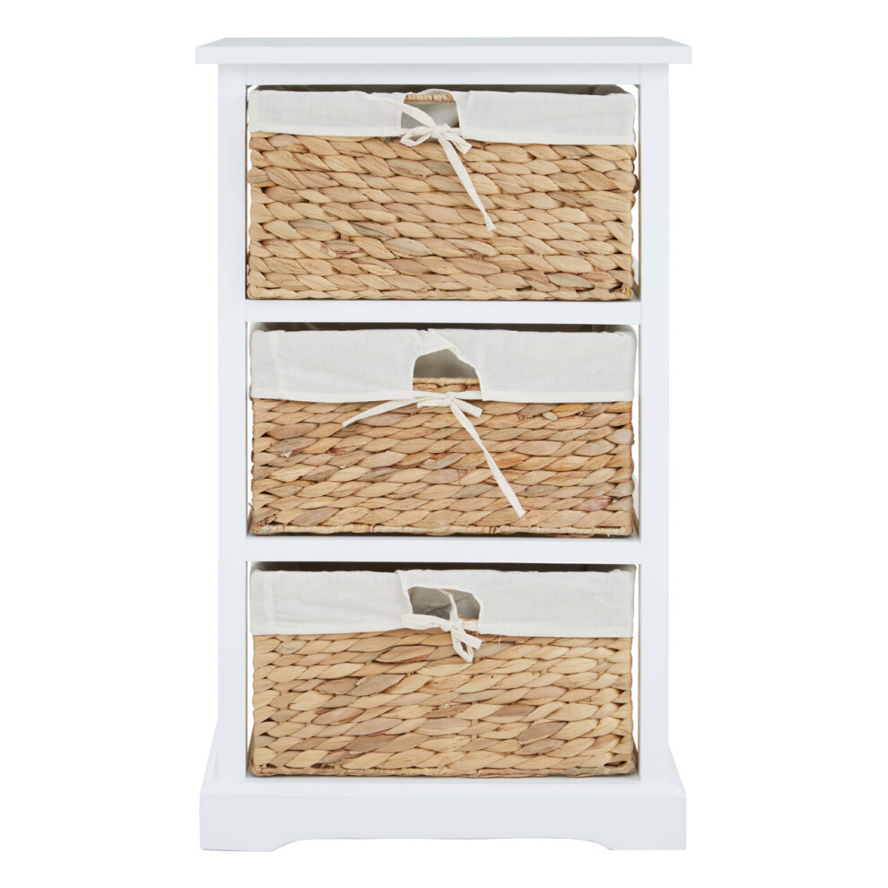 Premier Housewares Chest Of Drawers White Chest Of Drawers With 3 Drawers Bamboo Bedroom Chest Of Drawers Durable White Drawers For Bedroom