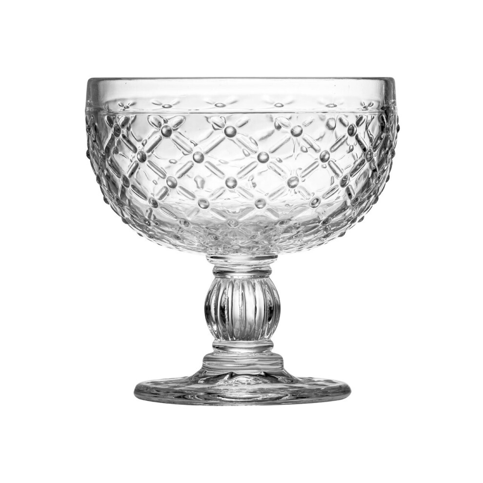 Premier Housewares Trifle Bowl Knit Glass Bowl Dessert Criss Cross Serving Bowls Durable Pudding Dish Sundae / Ice Cream Glass Dish 265ml