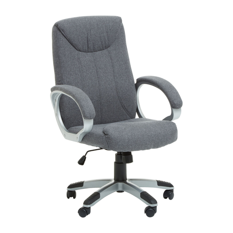 Premier Housewares Home Office Chair With Flexible Armrest/ Wheel Rolling Base/ Adjustable Height And Padded Seat With Lock Mechanism Grey