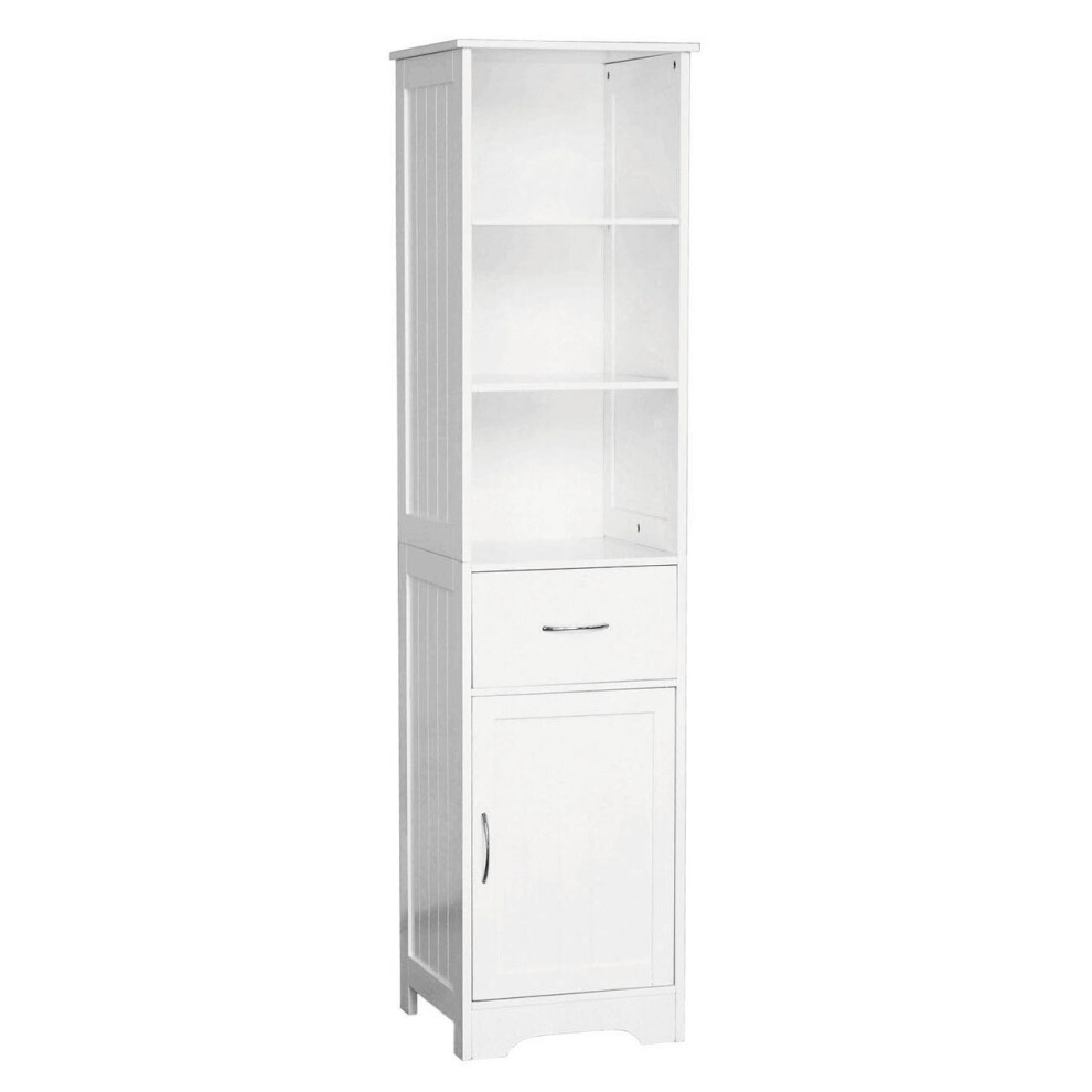 Premier Housewares Shelving Unit Wooden Storage Unit With 5 Compartments White Corner Shelves For Living Room Durable Storage Rack Books Corner Wall