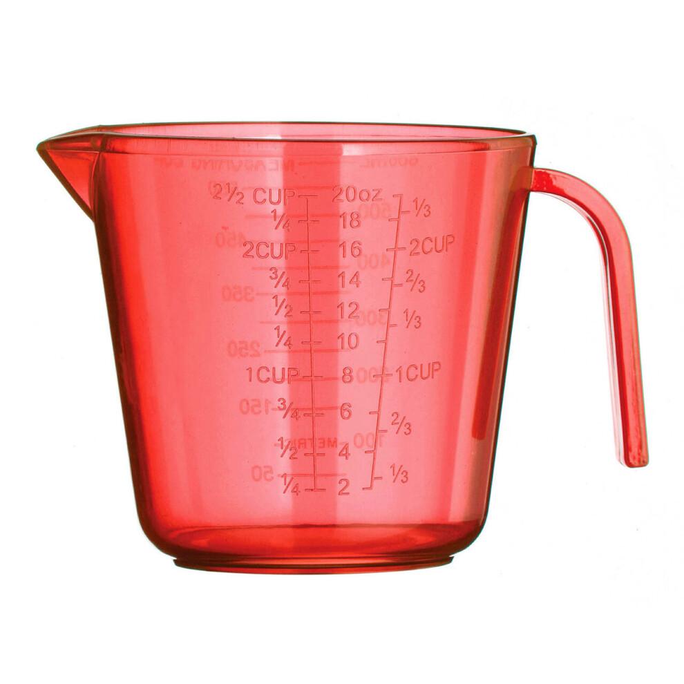 Premier Housewares Measuring Jug Red Measuring Cups Plastic Measuring Jugs For Daily Use Kitchen Accessories 600ml Measuring Cup w15 x d12 x h11cm