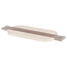 Premier Housewares White Marble Cheese Board With Matte Finish Sturdy Marble and Dome Versatile Paddle Design w45 x d18 x h1cm