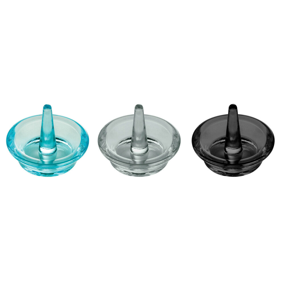 Premier Housewares Glass Rings Set Of 12 Ring Holders Glass Ring Colored Glass Tumbler Organizer Glasses Set Jewelry Organizer For Daily Use