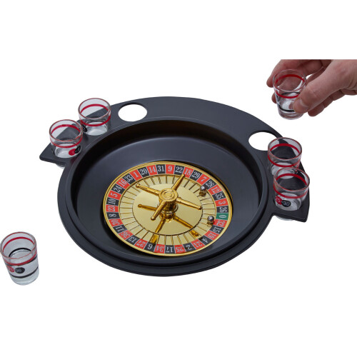 Premier Housewares Fun Roulette 6 Glass Lucky Shot Drinking Game, Functional Drinking Roulette Game, Portable Drinking Game 1