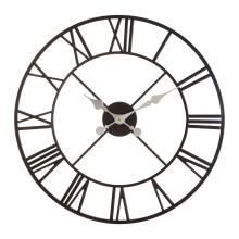 Premier Housewares Wall Clock Wooden Clocks For Living Room Silver Roman Numbers Kitchen Clocks Wall Contemporary Clocks For Bedrooms 56 x 5 x 56