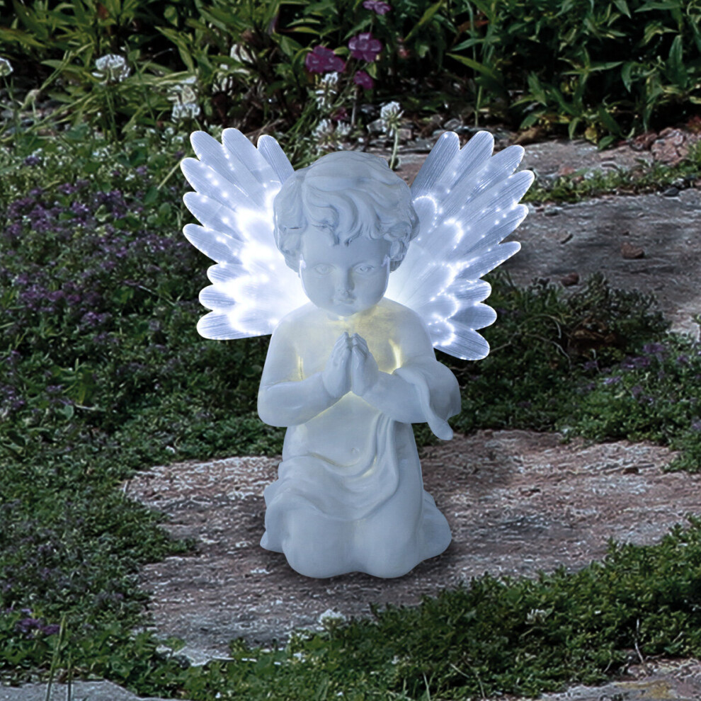 GardenKraft 12680 Solar Powered LED Angel Light / Warm White Colour