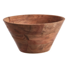 Premier Housewares Acacia Wooden Bowl For Salad / Serving / Punch / Large Bowls With Minimalistic Design And Neutral Finish 25 x 25 x 13