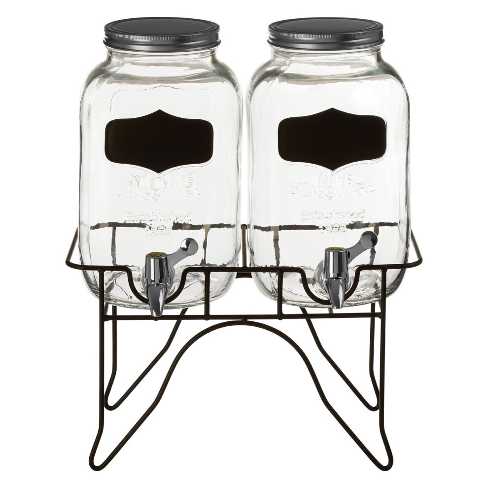 Interiors By Premier Stylish Glass Dispenser Jars, Spacious Glass Bottle With Metal Lids, Versatile Glass Jars With Metal Lids