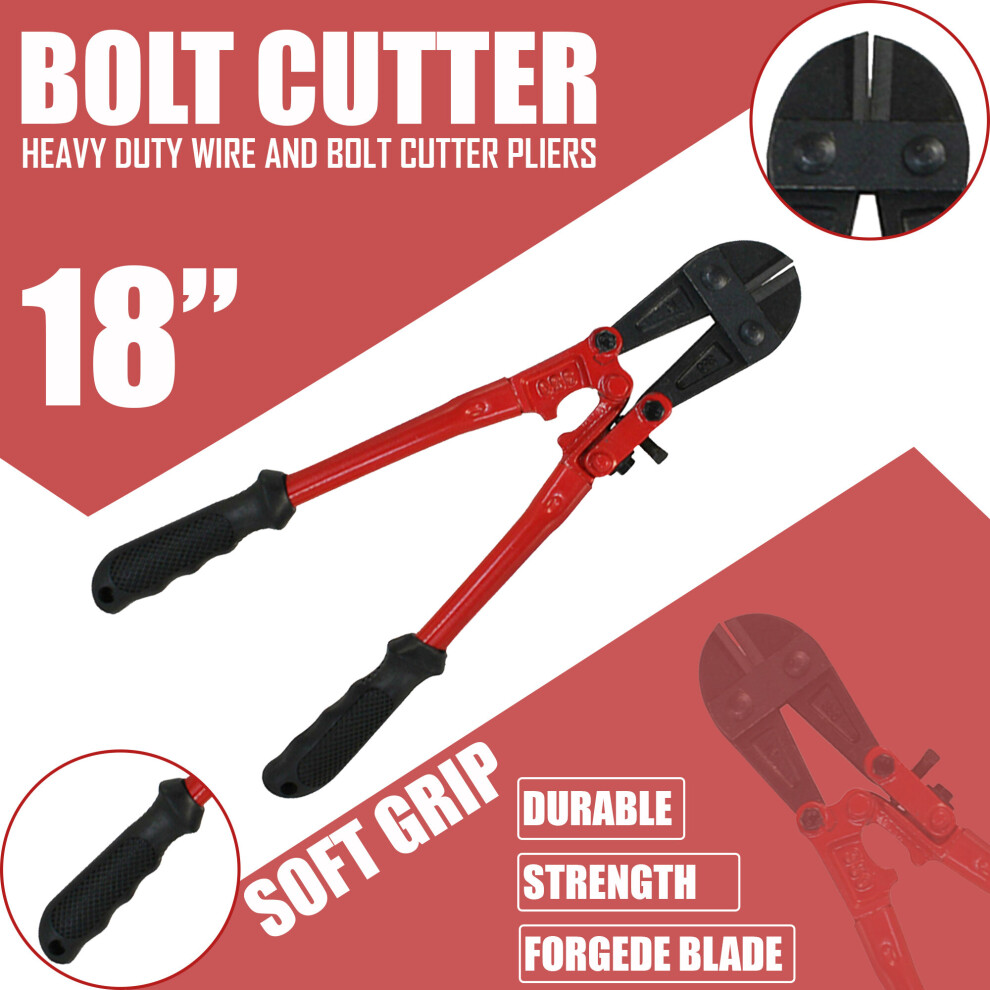 18" Heavy Duty Carbon Steel Cable Wire Bolt Cutter Tool Cropper 7435432632612