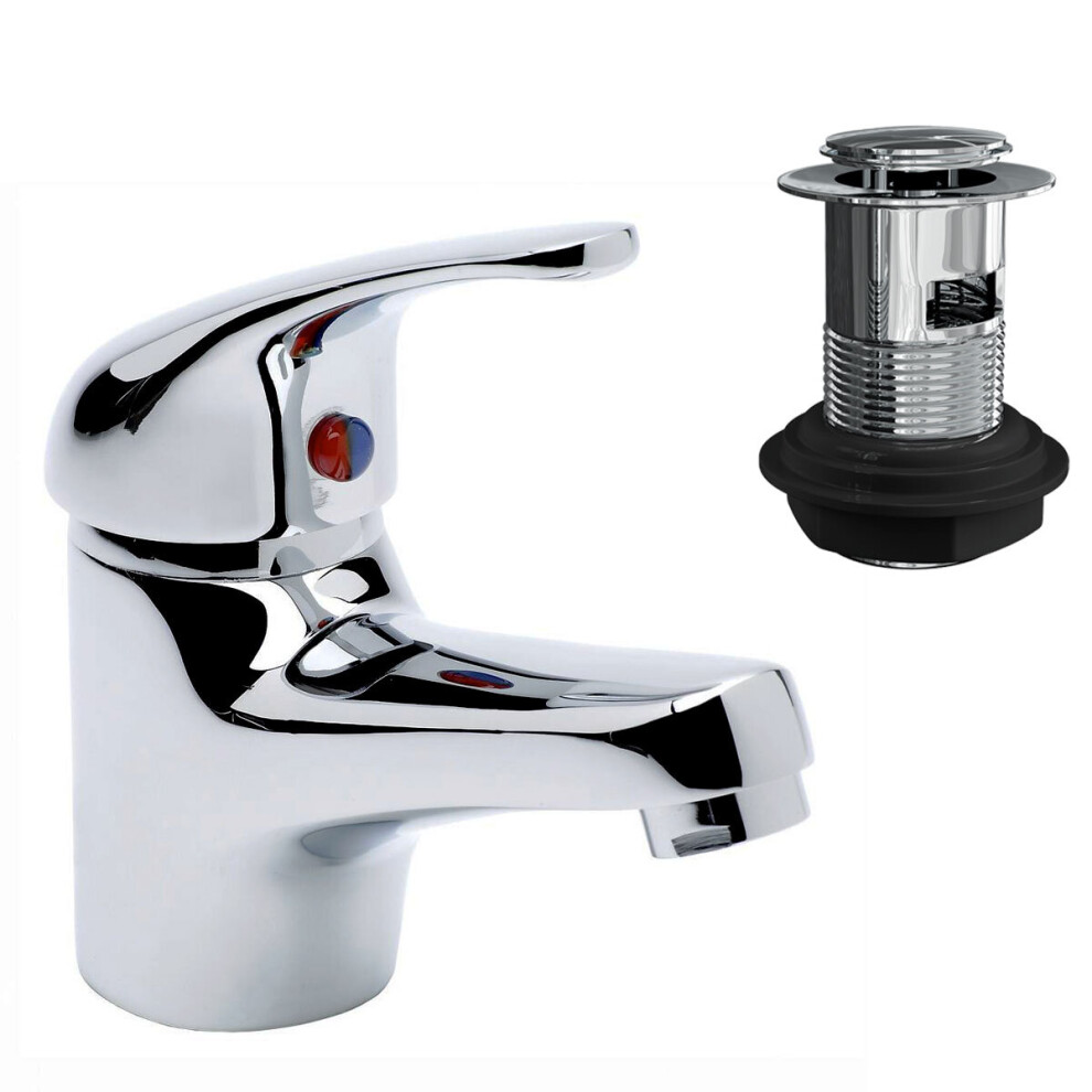 Cloakroom Modern Bathroom Basin Sink Mixer Tap Single Lever Handle Chrome