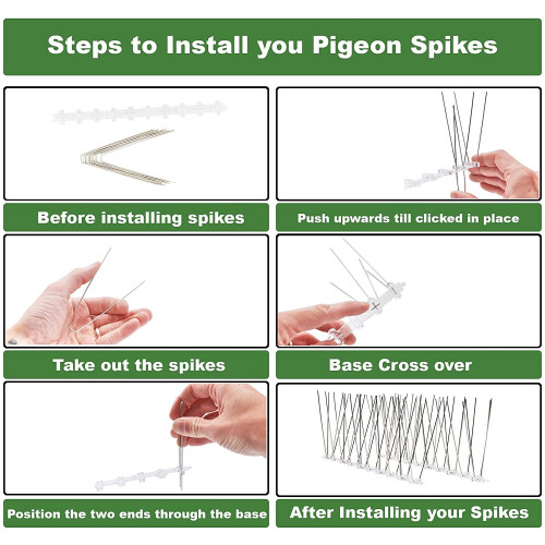 (3 Boxes - 36pcs) Stainless Steel Bird Spikes for Pigeons 1