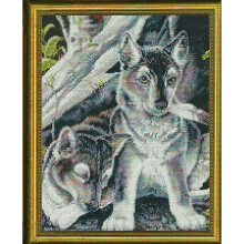 Wolf Pups Cubs Cross Stitch Chart Pattern Near North Treasures