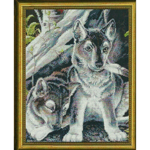 Wolf Pups Cubs Cross Stitch Chart Pattern Near North Treasures