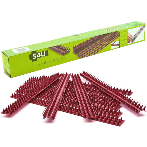 (6 Pack - 60pcs (30m), Brown) Fence Wall Spikes Garden Security
