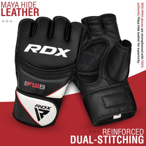 (Black, Small) RDX MMA Gloves Grappling Martial Arts Training 1