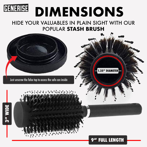 Secret Stash Diversion Hairbrush with Hidden Storage Compartment 1