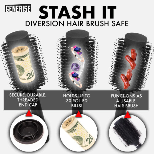 Secret Stash Diversion Hairbrush with Hidden Storage Compartment 2