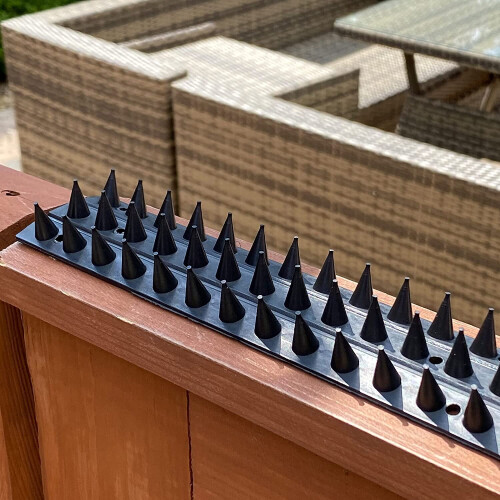 (4 Pack - 40pcs (20m), Black) Fence Wall Spikes Garden Security 1