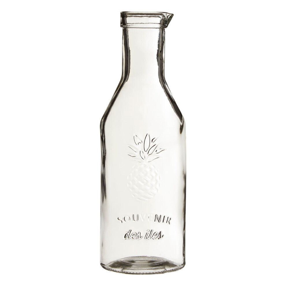 Dayla Clear Glass Embossed Pineapple Design Carafe