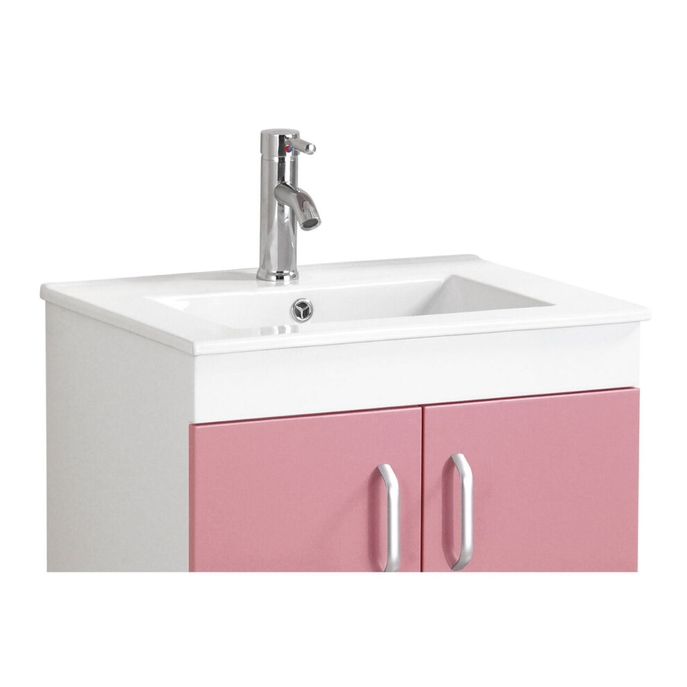 Premier Housewares Kitchen Sink White Bathroom Undersink Cabinet Ceramic Sink Storage Bathroom Durable Bathroom Sinks w61 x d47 x h19cm
