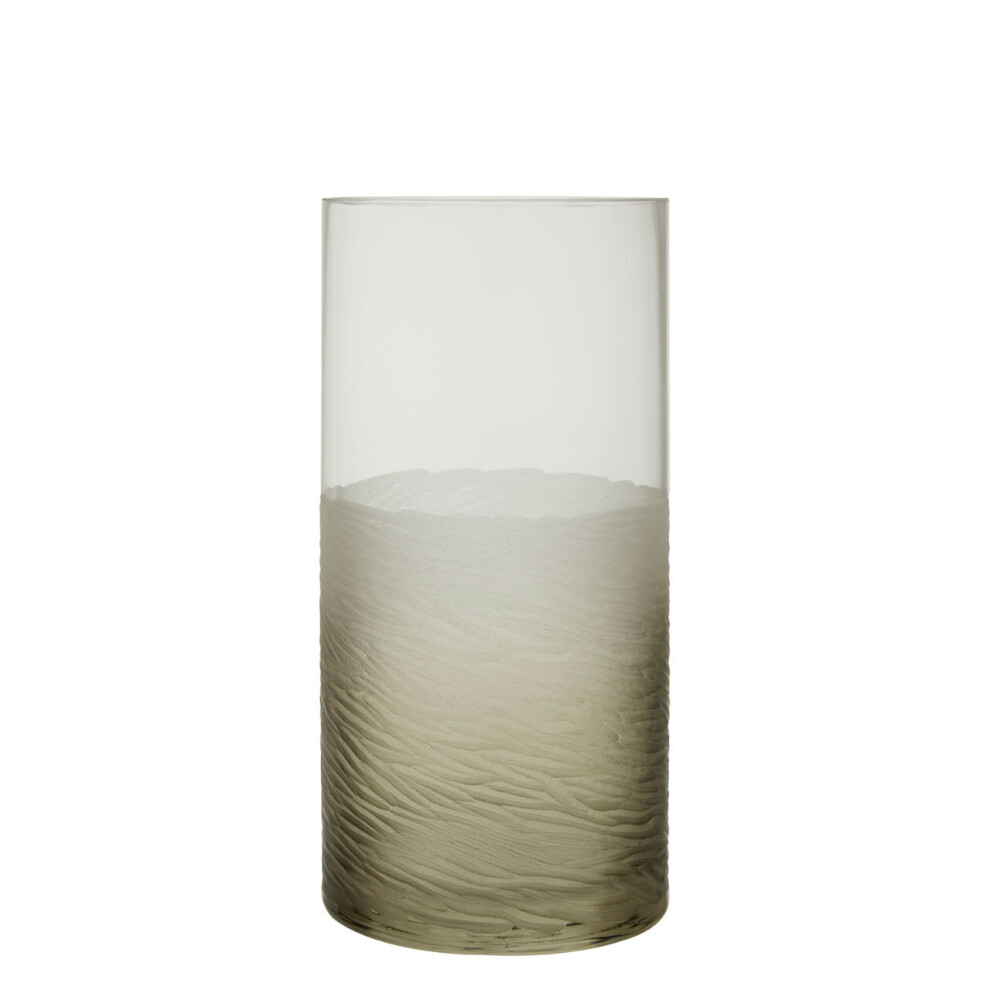 Premier Housewares Room Decor Flower Vase Clear Small Vase Cylindrical  Glass Vases For Flowers Black Modern Floor Vase 12 x 12 x 26