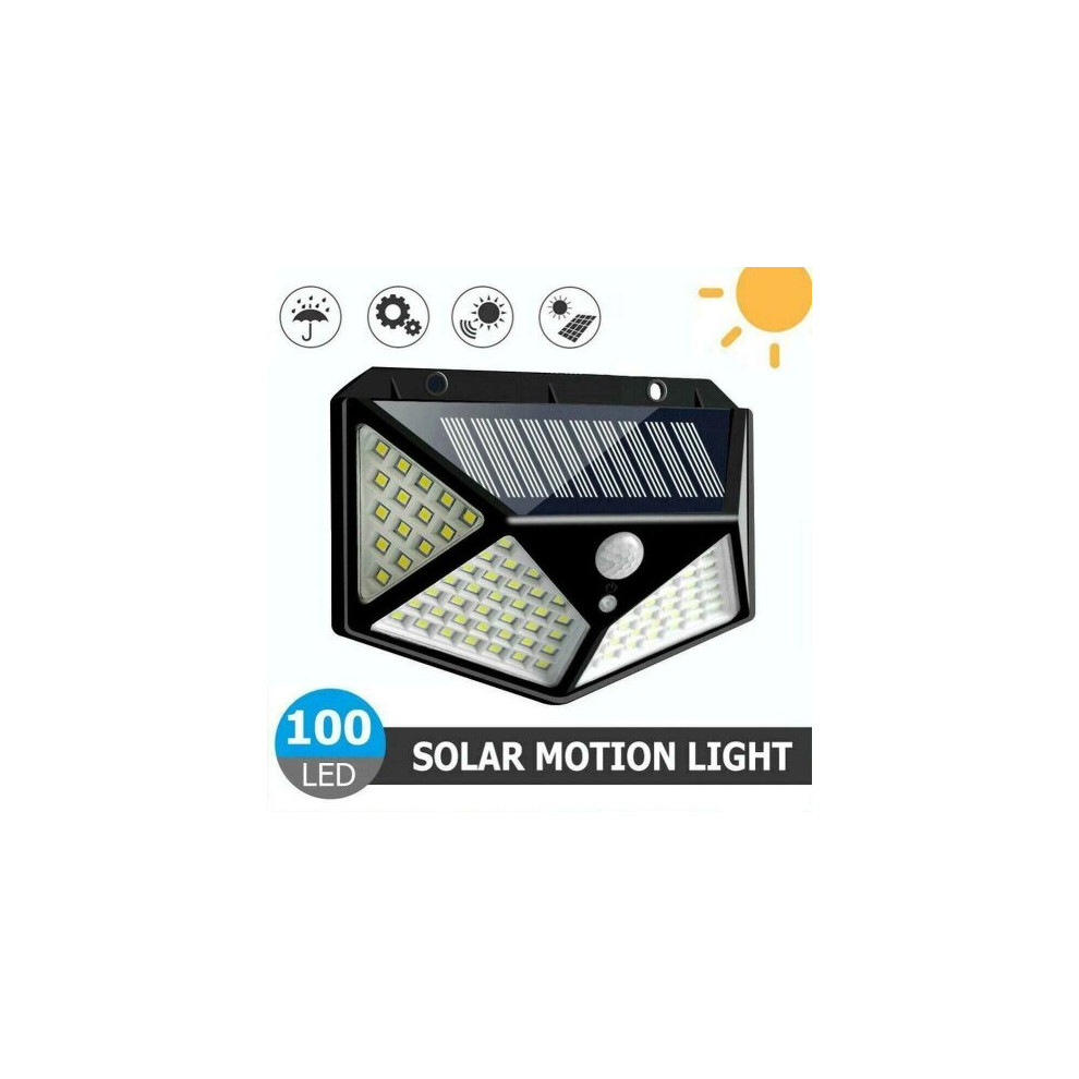 Ranpo 2X 100 Leds Solar Wall Motion Sensor Outdoor Waterproof Lamp Light