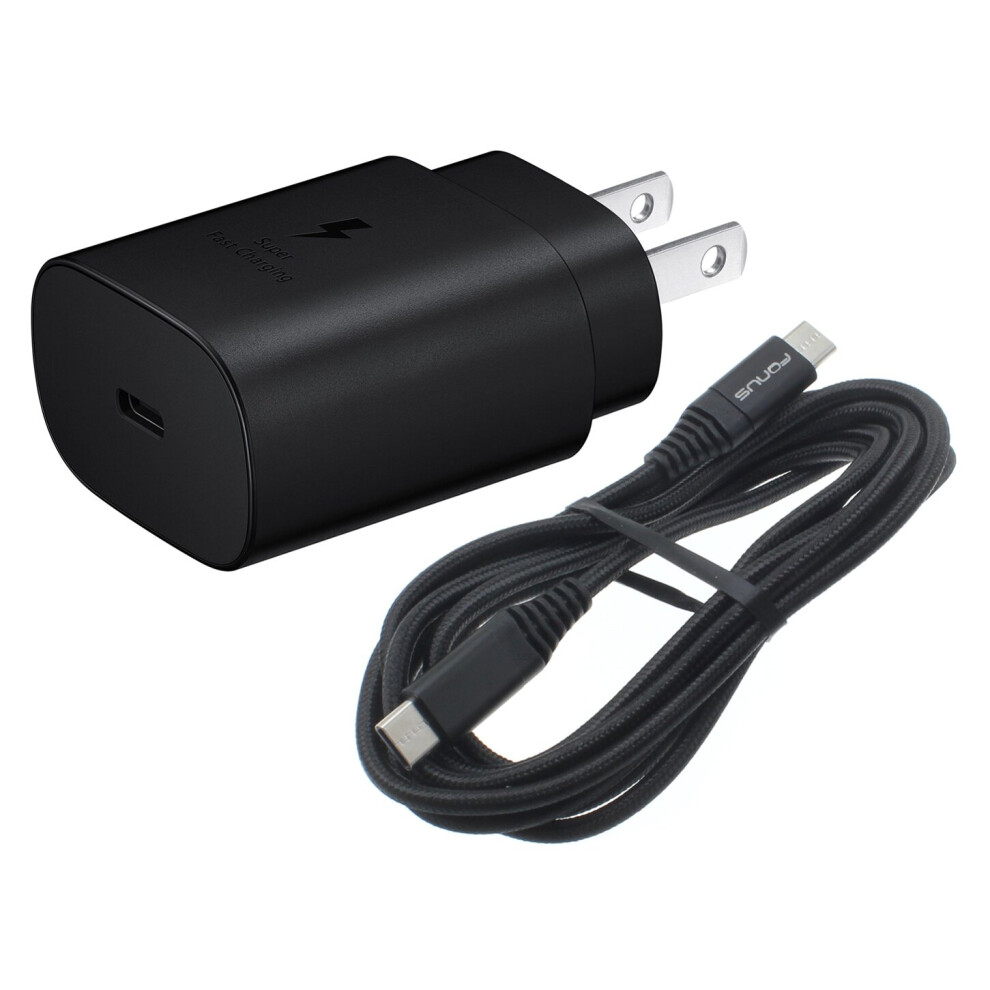 PD Type-C 25W Fast Home Charger for Samsung Galaxy Fold Phone - 6ft USB-C Cable Quick Power Adapter Travel Wall