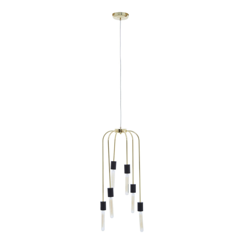 Premier Housewares Ceiling Lights Black Finish gold  Pendant Light With 5 Tubular Bulbs Antique Ceiling Lighting Contemporary Pendant Hanging Lighting