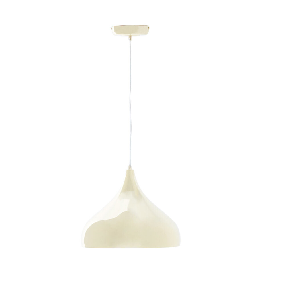 Premier Housewares Ceiling Lights White Finish White  Round  Shape Pendant Light Antique Ceiling Lighting Contemporary Pendant Hanging Lighting