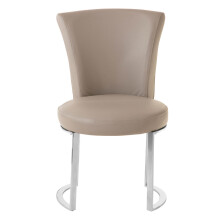 Versatile Greay Faux Leather Dining Chair, Durable Chair For Dinner, Sleek Luxury Chair For Livingroom