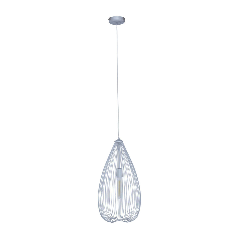 Premier Housewares Sleek Teardrop Pendant Effortlessly Maintained Down Wall, Contemporary Ceiling Silver/Light