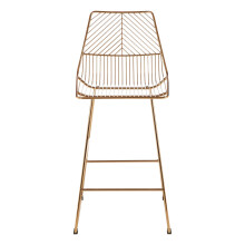 Wire Design Gold Metal Wire Bar Chair, Sturdy Metal Bar Chair, Supportive Breakfast Wire Chair for Home
