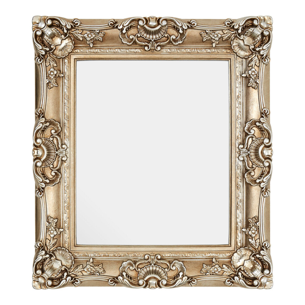 Premier Housewares Wall Mirror / Mirrors For Garden / Bathroom / Living Room With Thick Decorative Frame / Neo-Classic Gold Finish Wall Mounted Mirror