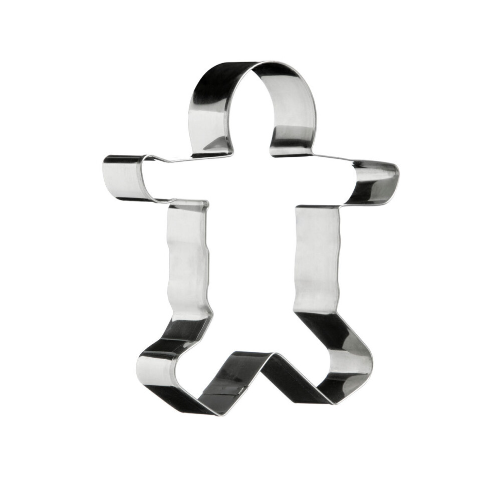 Premier Housewares Gingerbread Man Shaped Cookie Cutters Stainless Steel Cutter For Biscuits / Pastry Cutter For Baking / Cooking In Kitchen Silver