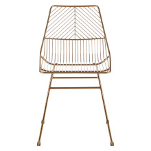 Small Gold Metal Wire Chair, Sturdy Metal Chair for Kitchen, Outdoor Tapered Metal Chair for Patio, Lawn