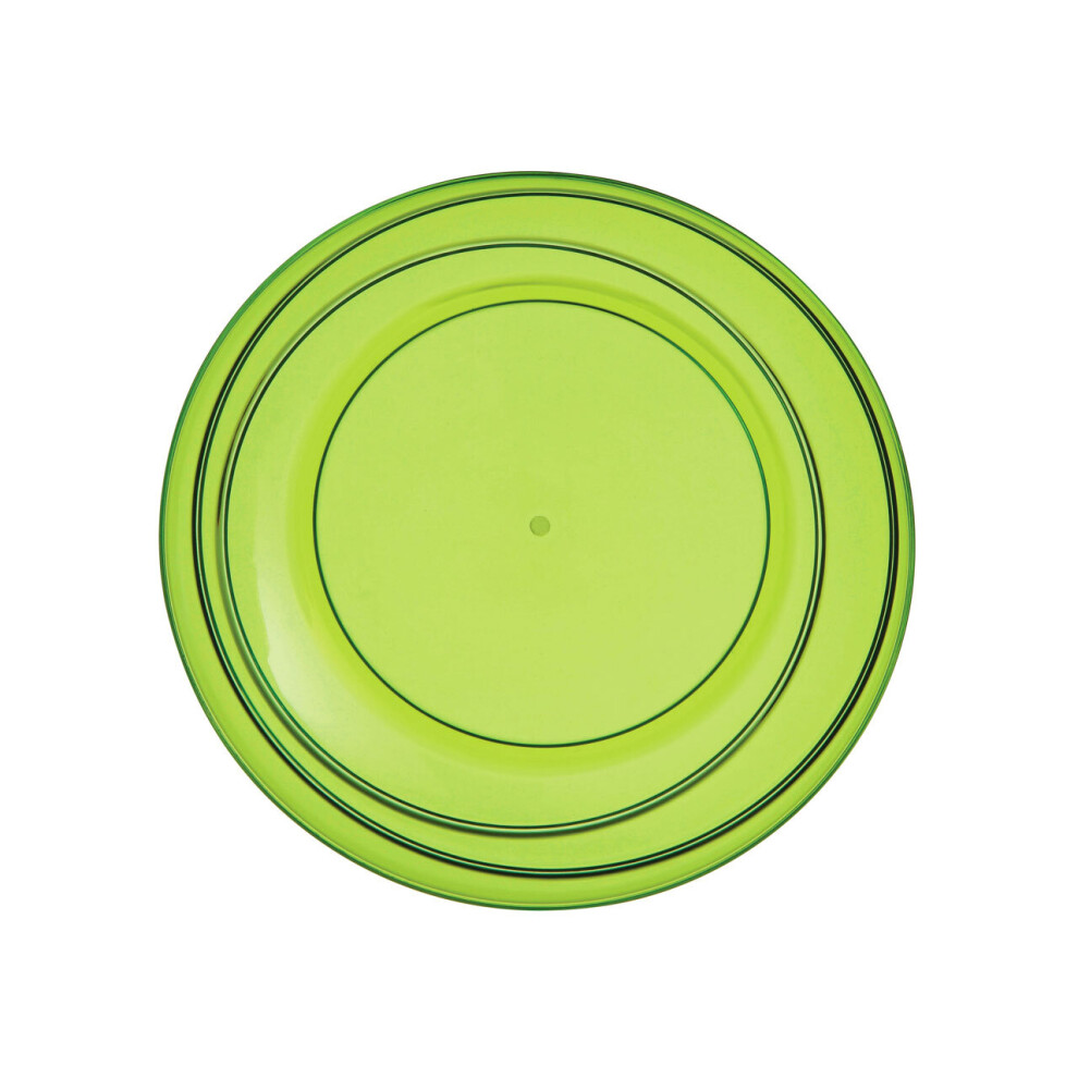 Durable Green Plastic Small Summer Plate, Easy to Maintain Plastic Serving Plate, Lightweight Plastic Plate