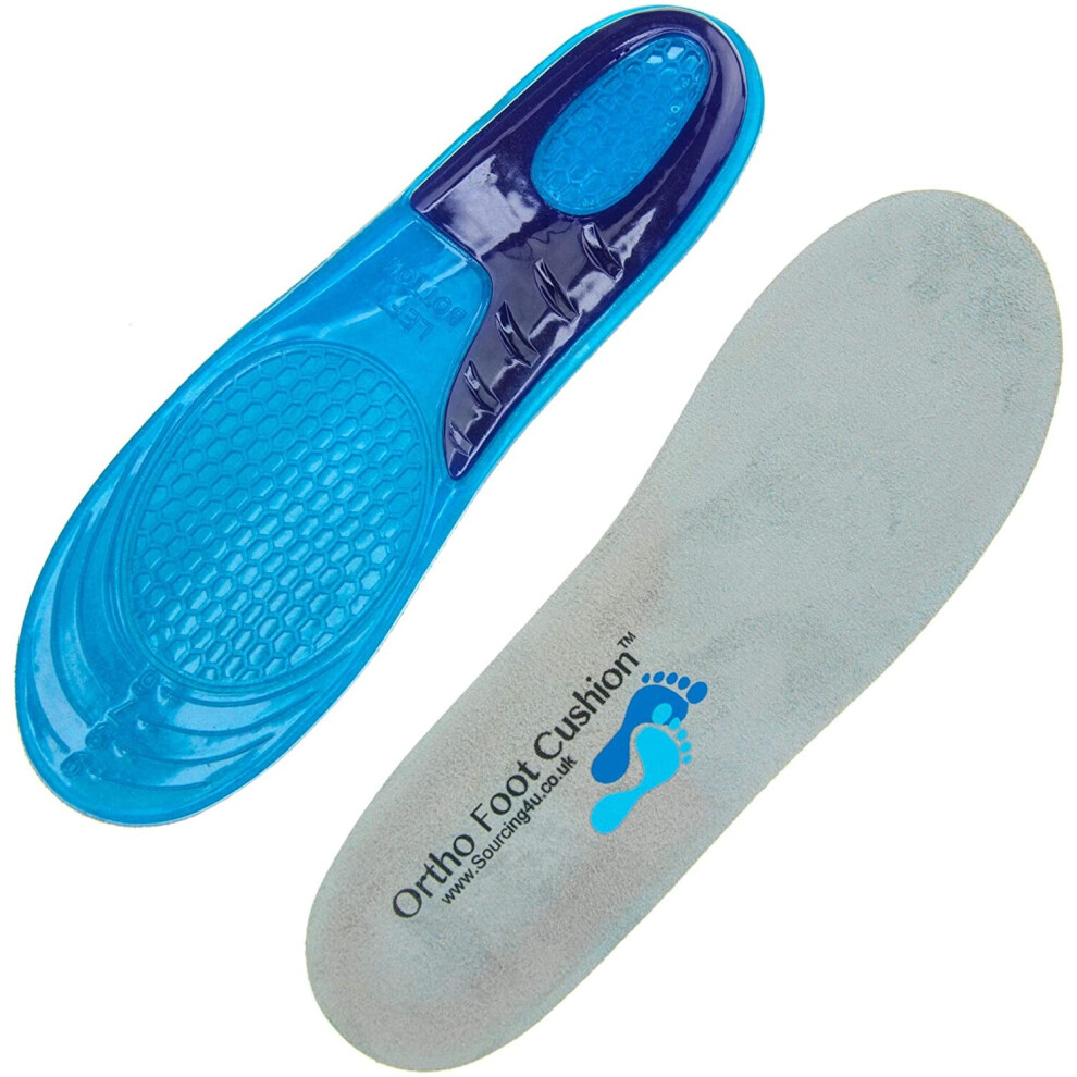 (Small Left - UK 5-10) Ortho Foot Cushion Insoles for Men & Women