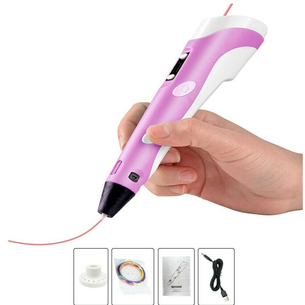 (Pink) Drawing Pen 3D Print Pen Set +LCD Screen +Free PLA Filaments +USB Xmas Gift Christmas Gifts