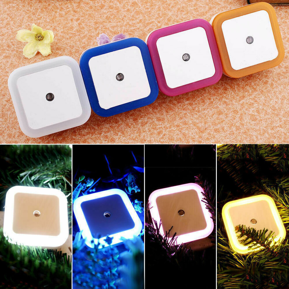 (Red) UK Plug-in LED Night Lights Children Wall Socket Bedroom Night Light