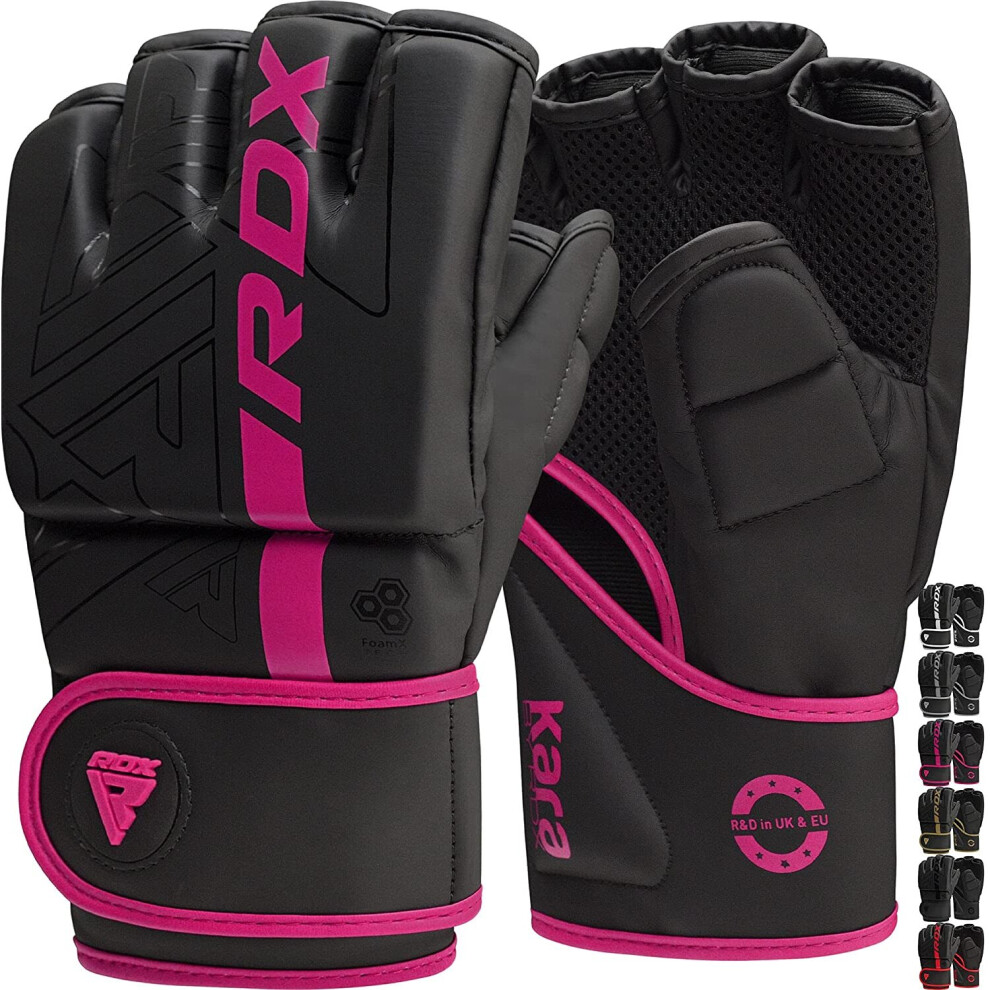 (Medium, Pink) RDX MMA Gloves for Grappling and Sparring