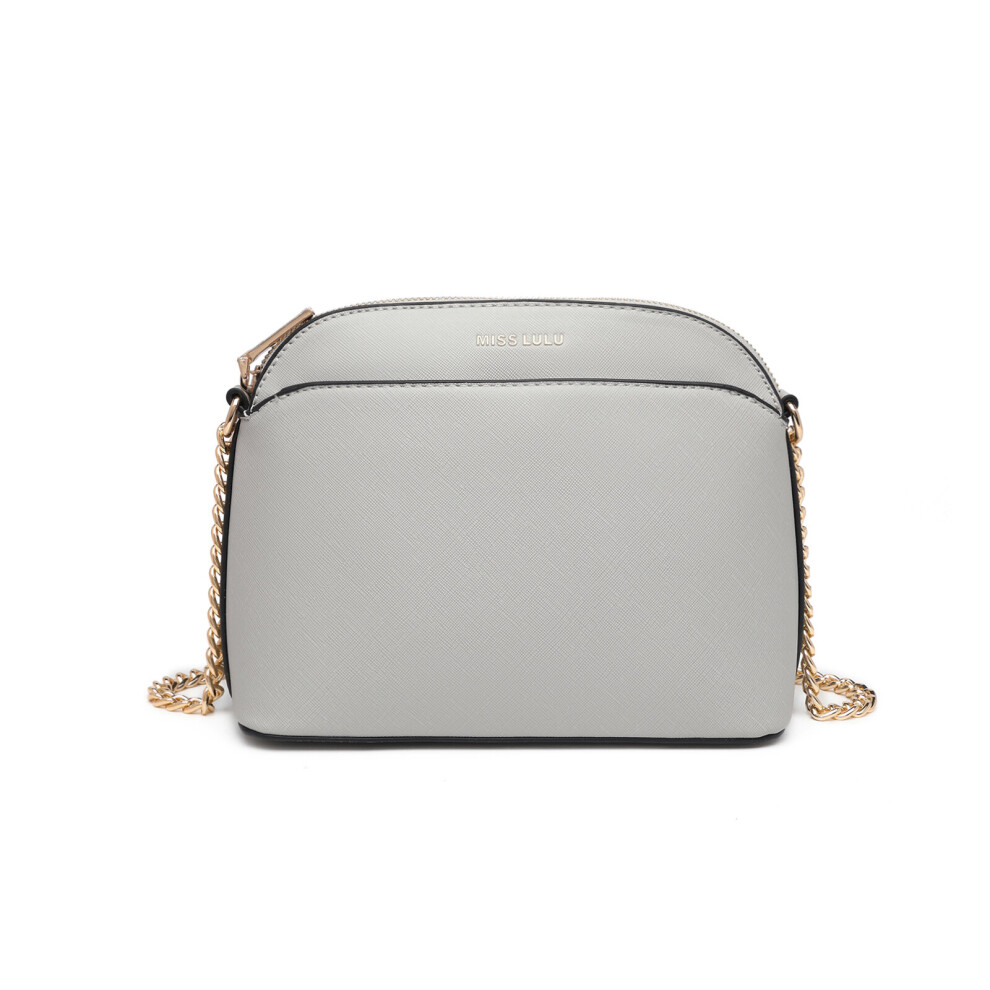 (Grey) Miss Lulu LT2101 Cross-body Sleek Handbag