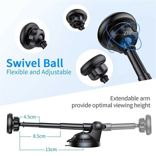 Car 360° Phone Holder Mount Windscreen Dashboard Magnetic Suction 2