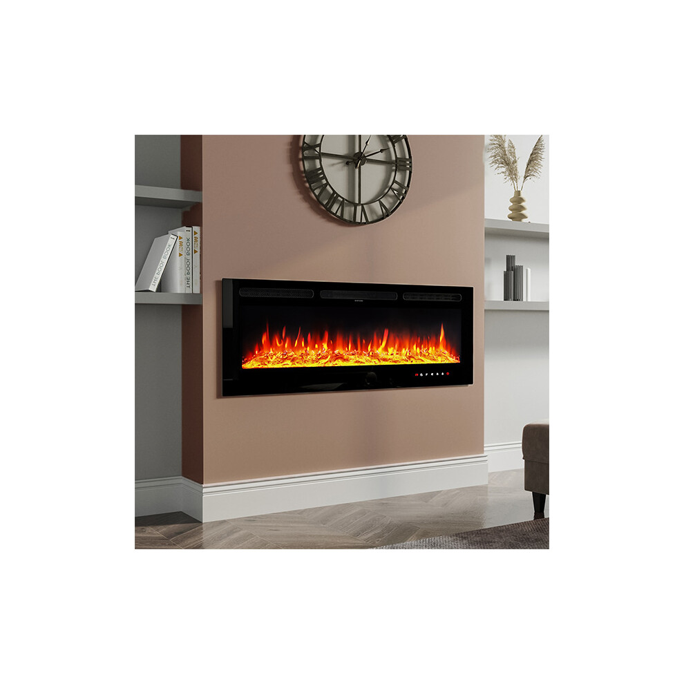 (70 Inch) Recessed Electric Fireplace Insert LED Flame Fire